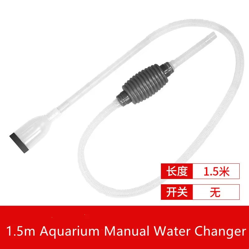 1.5M Aquarium Manual Water Changer Fish Tank Air Pump Cleaning Tools Handheld Aquarium Cleaner Vacuum Siphon Pump