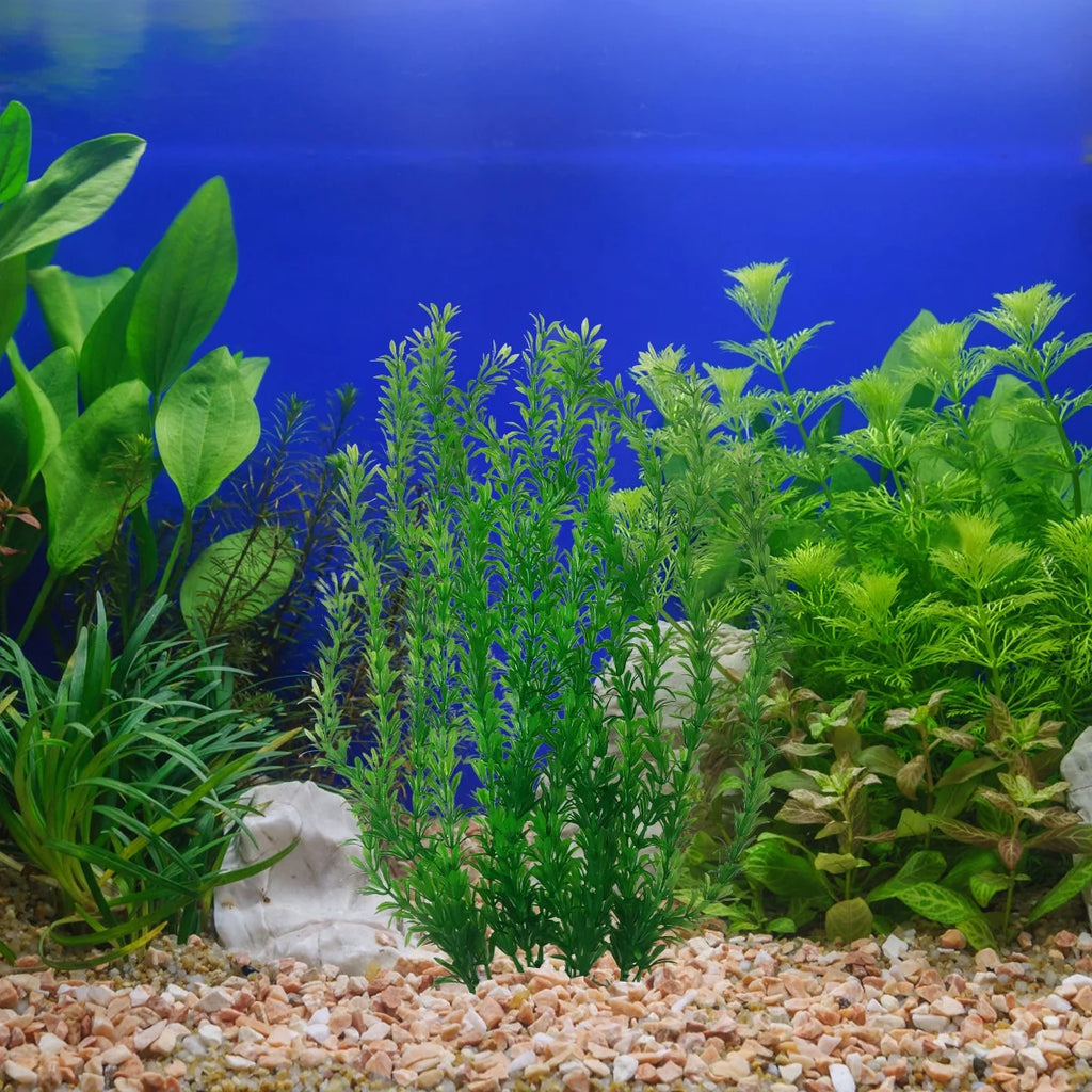 Aquarium Decor, Tall Aquarium Plastic Plants ,21 Inches Artificial Water Fake Plant Used for Fish Tank Decorations 2Pcs