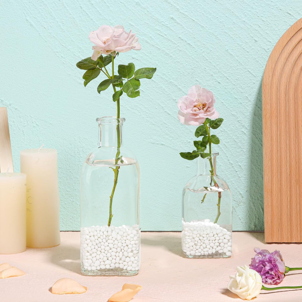 Natural Tumbled White Gravel Stones - 1 LB Irregular Shaped Pebbles for Potted Plants, Bonsai, Vases, and Aquarium Decoration