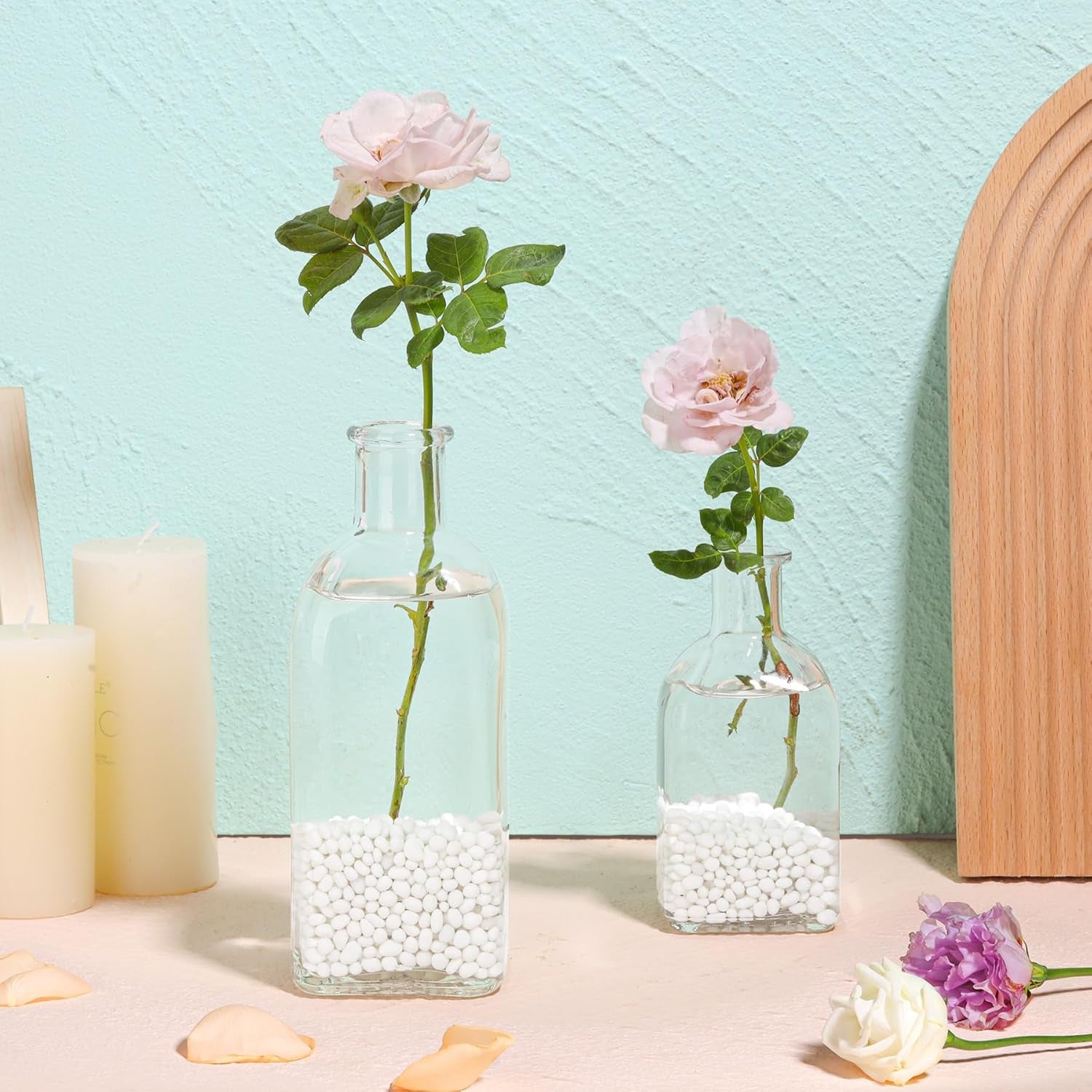 Natural Tumbled White Gravel Stones - 1 LB Irregular Shaped Pebbles for Potted Plants, Bonsai, Vases, and Aquarium Decoration