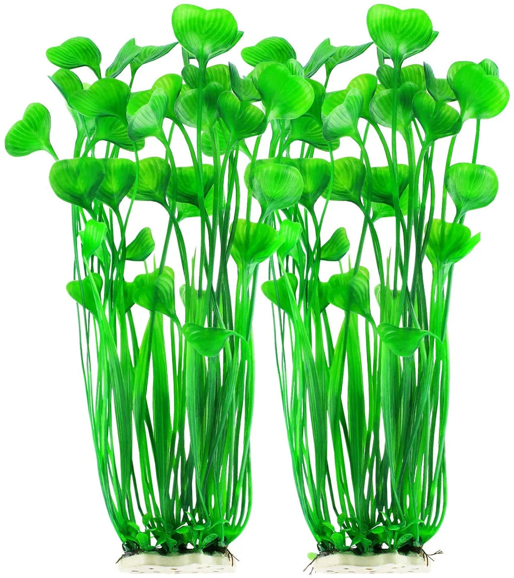 Plastic Fish Tank Plants, Artificial Tall Aquarium Plants for Fish Tank Decor, 15.75 Inches (Pack of 2)