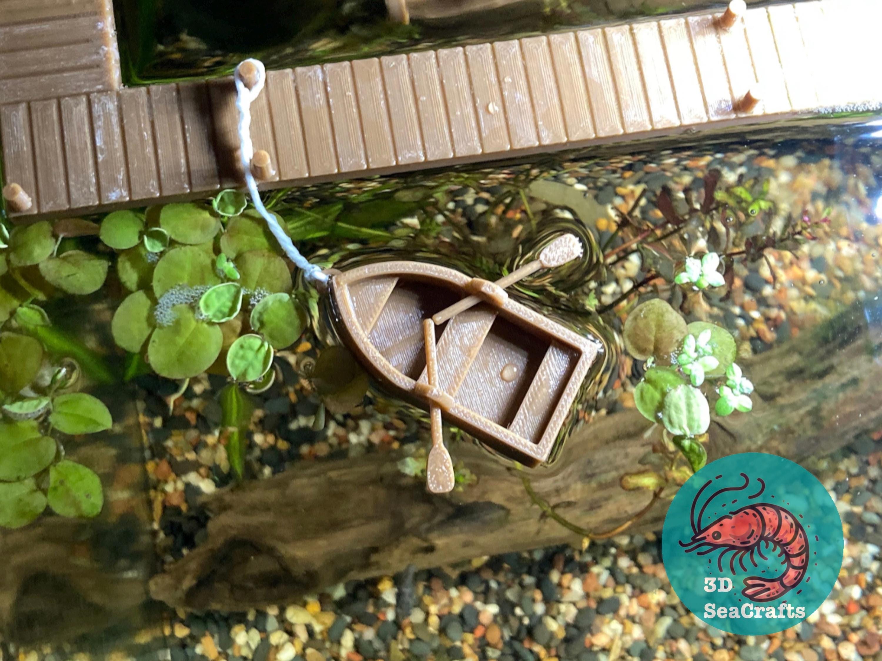 Rowboat Floating Decor | Decorative Aquarium Floater | Water Surface Decoration