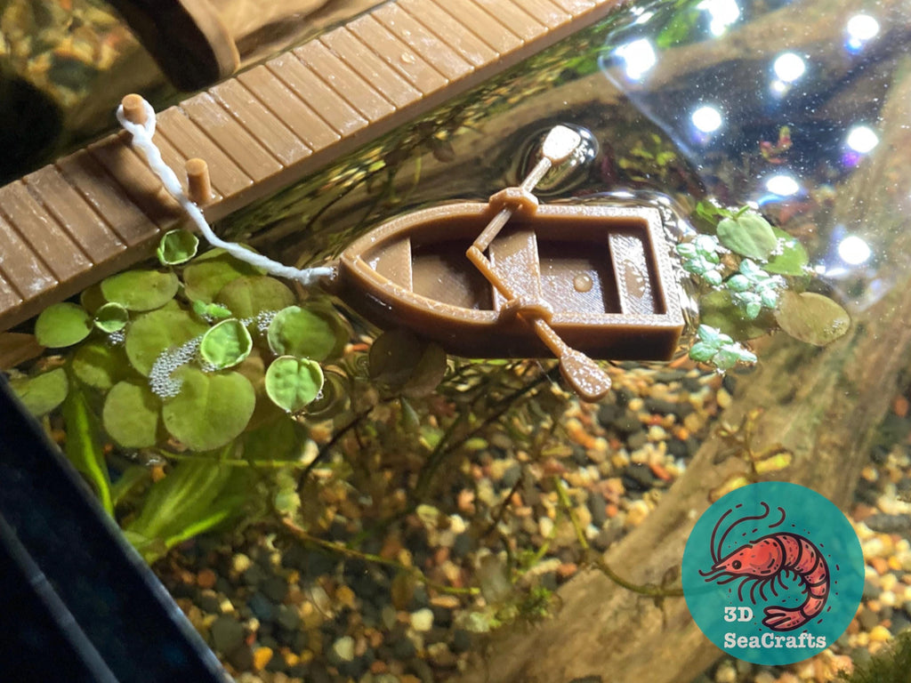 Rowboat Floating Decor | Decorative Aquarium Floater | Water Surface Decoration