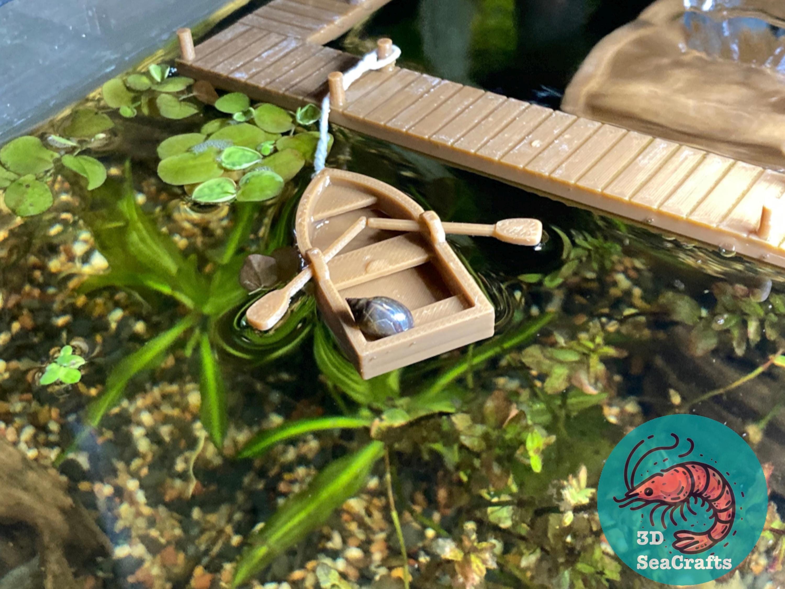 Rowboat Floating Decor | Decorative Aquarium Floater | Water Surface Decoration