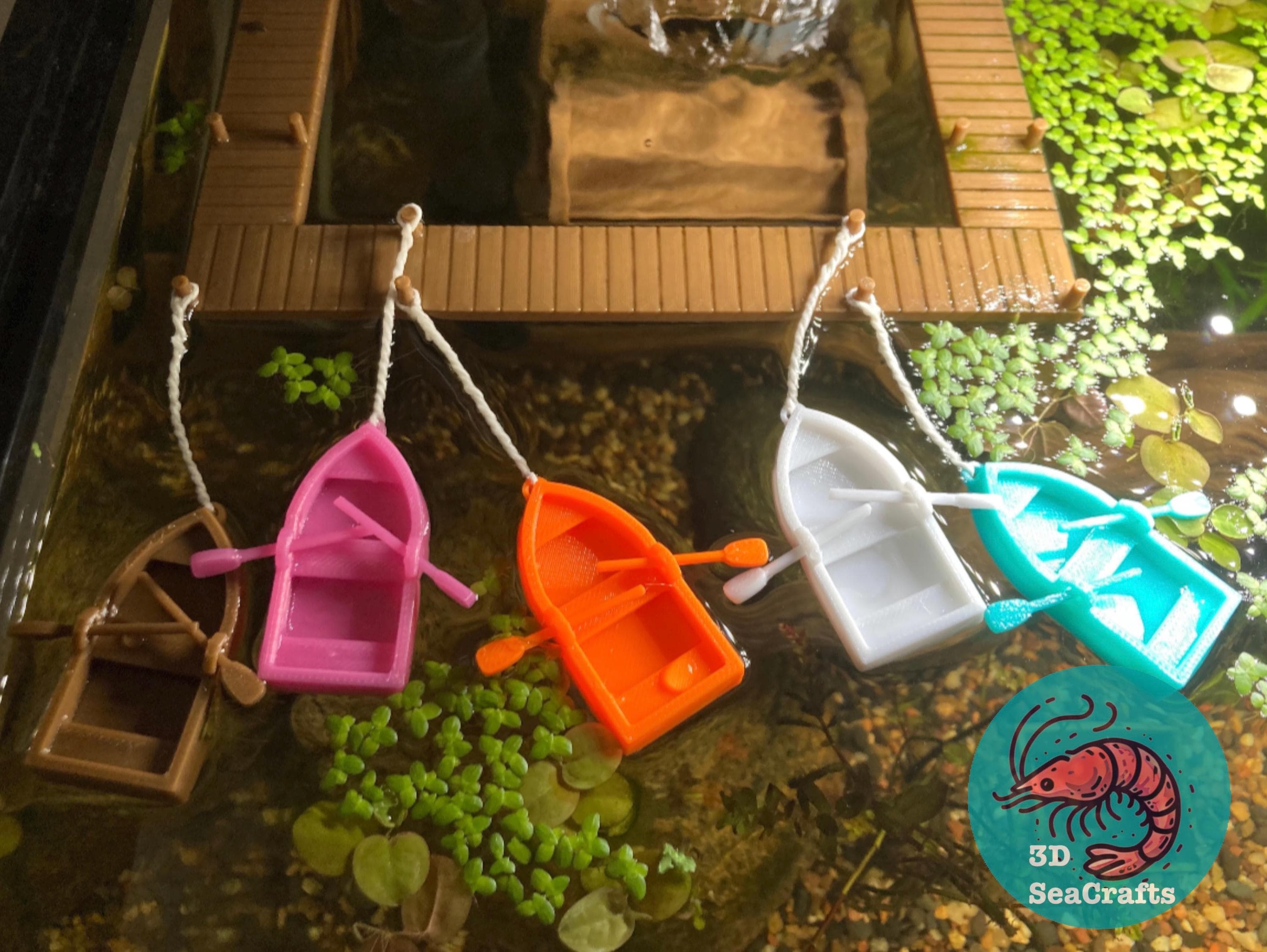 Rowboat Floating Decor | Decorative Aquarium Floater | Water Surface Decoration