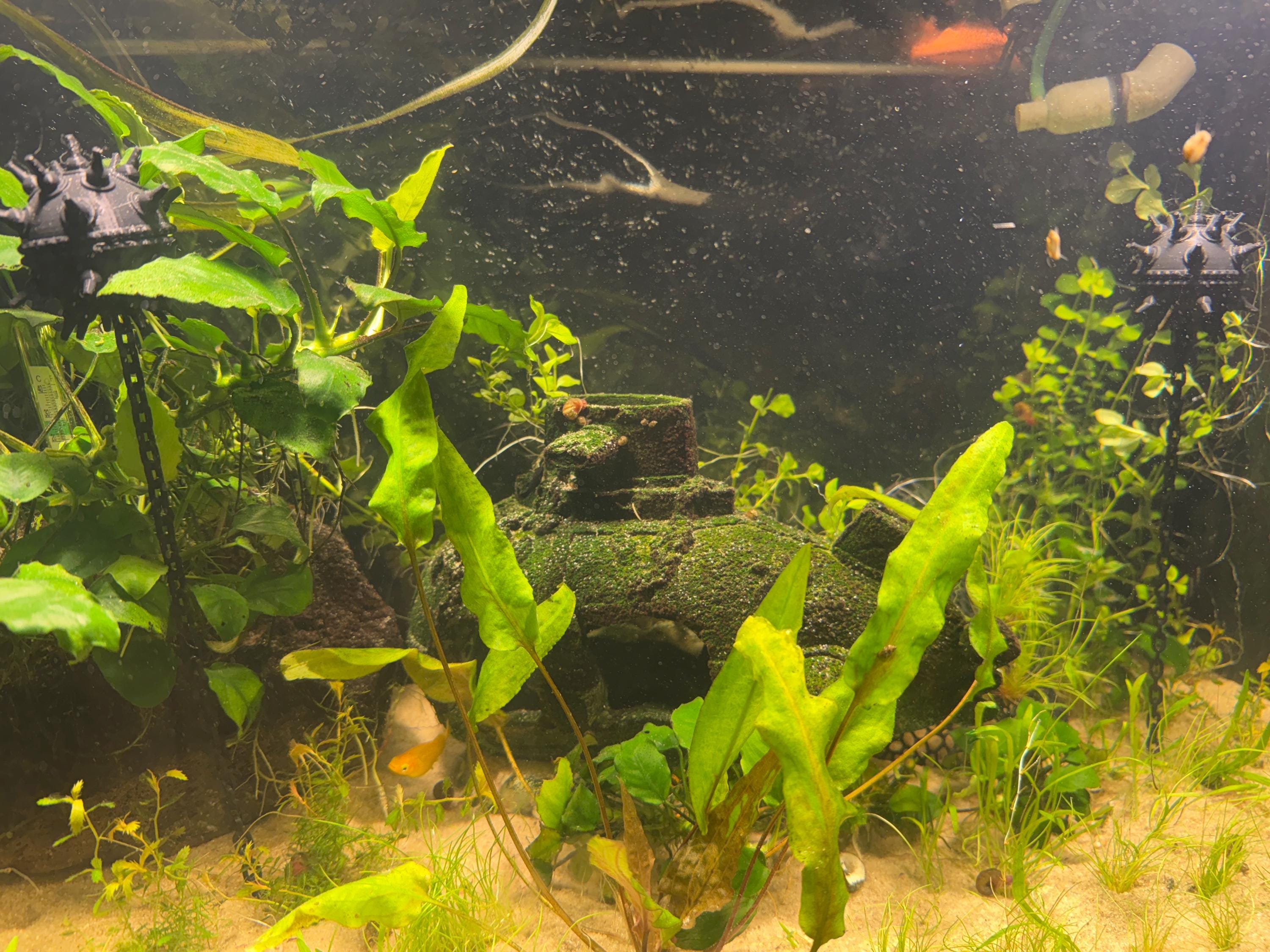 Floating Naval Mine Aquarium Decor with Chain Fish Tank Ornament